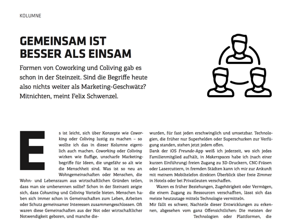 Gemeinsam ist besser als einsam (t3n 47)