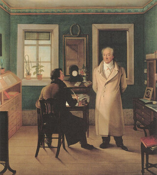 Goethe seinem Schreiber John diktierend 1831