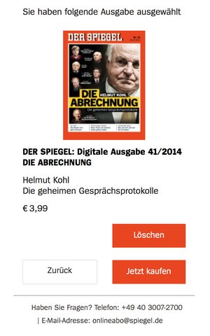 den spiegel löschen