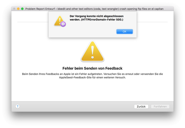 beim sen&shy;den ei&shy;nes feh&shy;lers an ap&shy;ple ist ein feh&shy;ler auf&shy;ge&shy;tre&shy;ten. #wtf