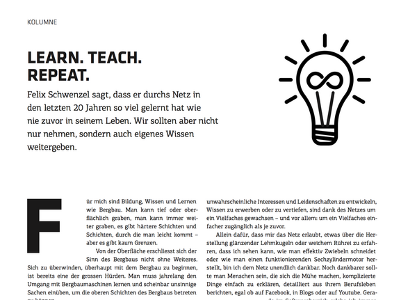 Learn, teach, repeat (t3n 44)