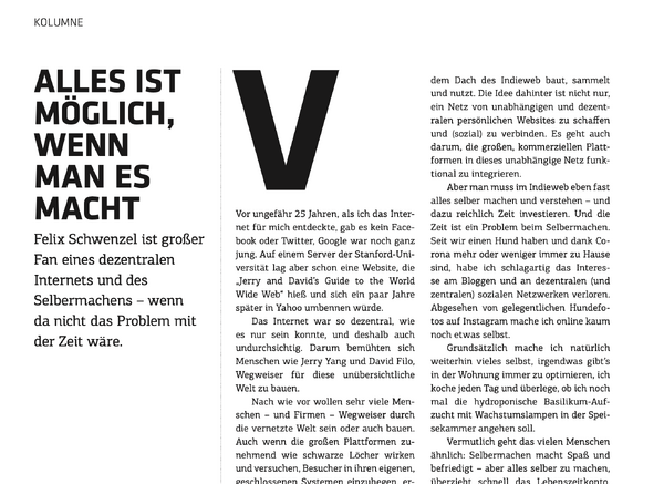 Alles ist möglich, wenn man es macht (t3n 64)