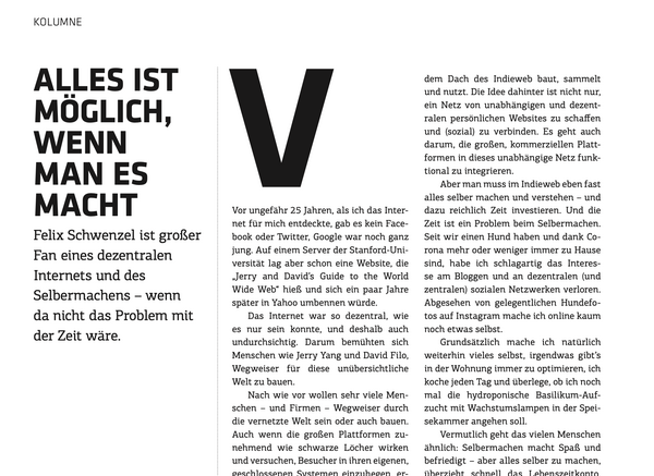 Alles ist m&ouml;glich, wenn man es macht (t3n 64)
