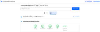 pagespeed-test-ergebnis von wirres.net auf desktop-device; 99% (leistung), 91% (barrierefreiheit), 100% (best practices), 100% (SEO)