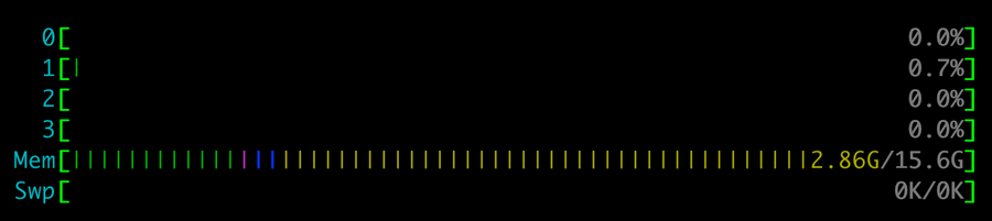wenn ichs recht verstehe, nutzt der server fast die ganzen 16 GB RAM fürs caching. nur die knapp 3 GB RAM in grün/violett/blau sind „ernsthafte“ RAM nutzung. das RAM fürs caching kann bei bedarf sofort freigegeben werden.