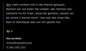 screenshot des gleichen tröts von max von w., wie er ohne css aussähe