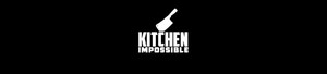 logo der rtl-serie kitchen impossible (zeigt ein küchenbeil auf dem schriftzug)