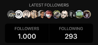 mastodon-screenshot der meinen aktuellen follower-count anzeigt: 1000 (stand 12.01.2026)