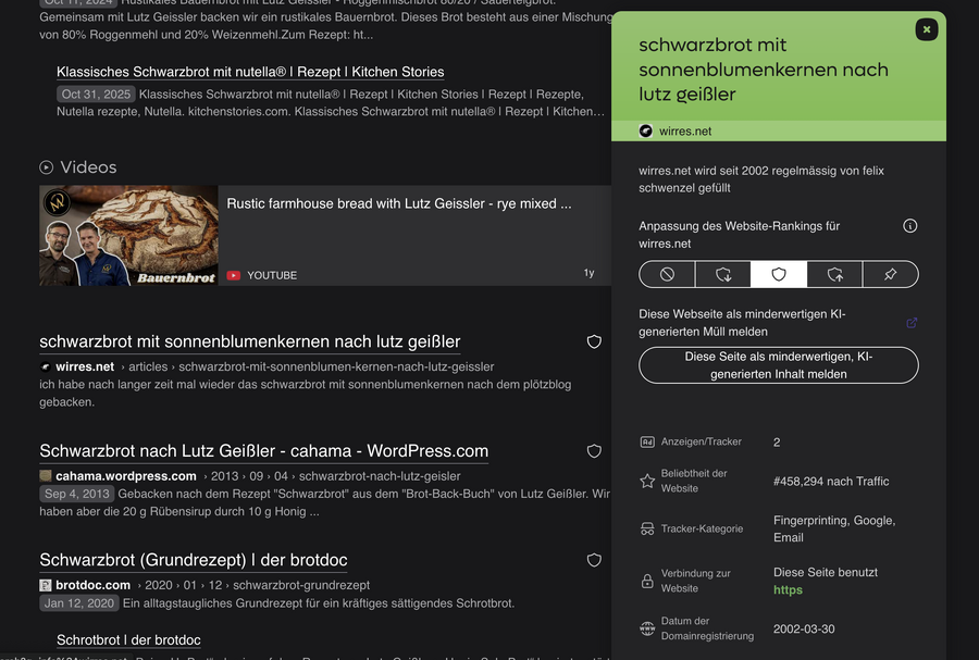 kagi-suche-nach-schwarzbrot-und-geissler