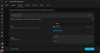 home assistant screenshot, der die staubsauger bereichs-reinigungs zeigt