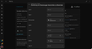 home assistant screenshot, der die neue raumzuordnung für staubsauger zeigt