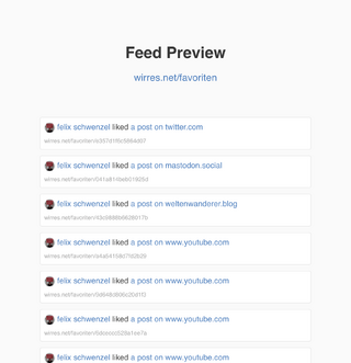 screenshot eines mf2 feed preview von wirres.net/favoriten