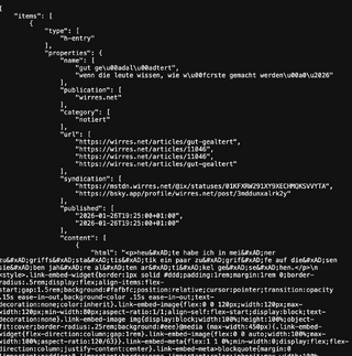 screenshot des geparsten mf2 von wirres.net
