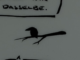 grossaufnahme eines der tusche-v&ouml;gel.