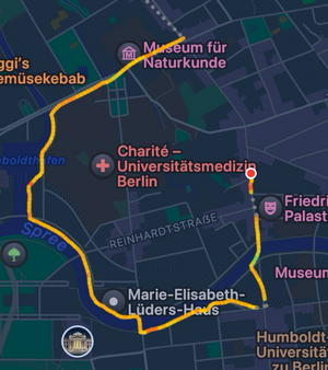 morgenspaziergang vom naturkundemuseum zum oranienburger tor wie ihn meine armbanduhr aufgezeichnet hat