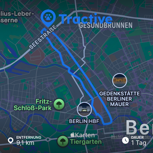 bild vom tracking von fridas GPS tracker vom morgenspaziergang heute vom wedding zur friedrichstrasse