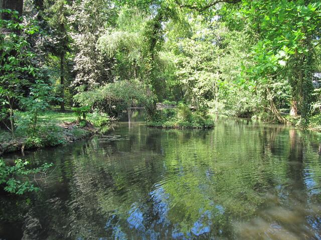 ein tümpek auf der museumsinsel hombroich, viel saftiges grün