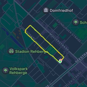 biuld der apple watch aufzeichnung unseres mausspaziergangs (eine karte mit unserem weg)