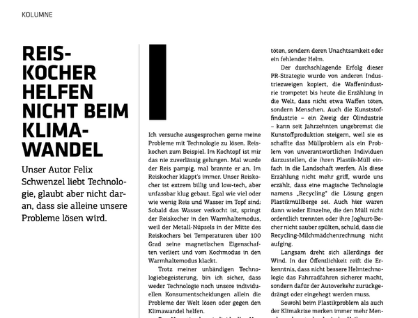 Reiskocher helfen nicht beim Klimawandel (t3n 66)