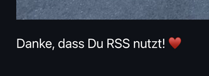 Danke, dass Du RSS nutzt!
