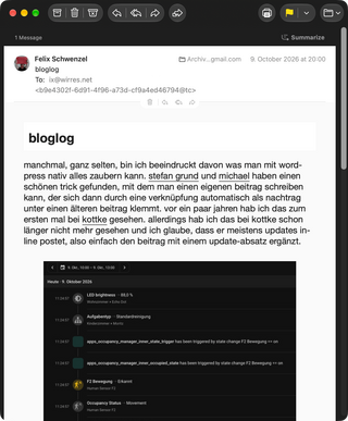 screenshot einer rss2mail-email die ich von meinem heimserver für jeden neuen rss-eintrag versende. bis jetzt nur an mich und meine mutter.