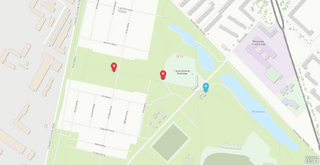 karte auf der drei fotopositionen markiert sind, die die sichtachse vom m&ouml;wensee &uuml;ber das freilichtkino zeigt