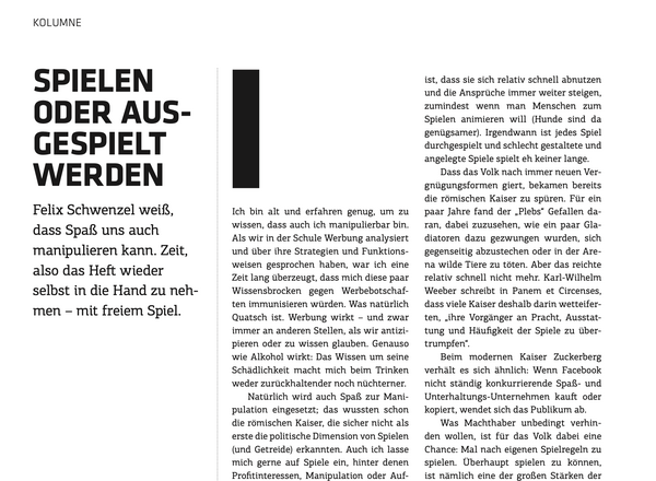 Spielen oder ausgespielt werden (t3n 61)