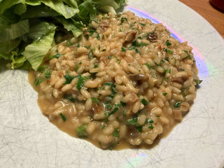 foto vom steinpilzrisotto heute, diesmal etwas dunkler als sonst.