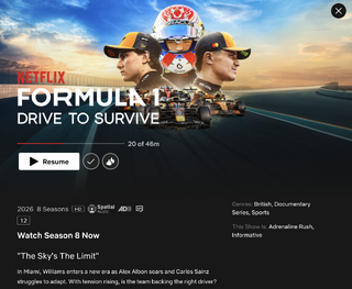 screenshot von netflix.com von „drive to survive“