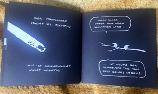 aus meta benes newsletter: bild aus dem neuen kleinen schwarzen buch von meta bene. das buch liegt im dark mode vor, weisse tuische auf schwarzem grund.