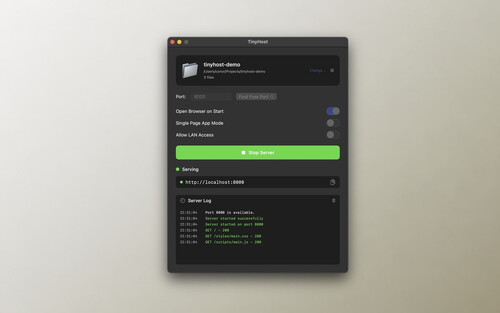 TinyHost: Lokaler Webserver f&uuml;r den Mac mit einem Klick