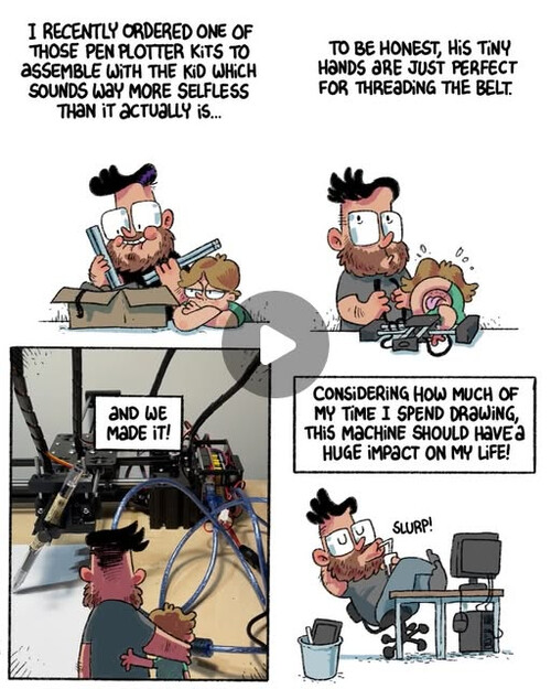 Another very late #39c3 aftermath. I was so motivated by a talk that I immediately ordered a pen plotter kit from AliExpress.