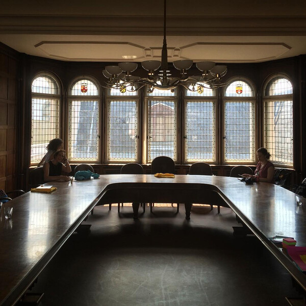 al&shy;ter sit&shy;zungs&shy;saal in der al&shy;ten staats&shy;bank. hier fin&shy;det der track &bdquo;small is be&shy;su&shy;tiful&ldquo; vom #dbs15 statt.