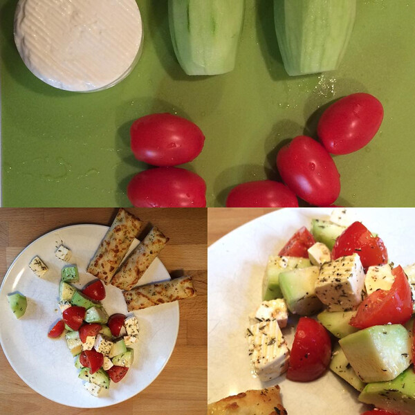kel&shy;eks mit to&shy;ma&shy;ten, feta, oli&shy;ven&shy;&ouml;l, thy&shy;mi&shy;an und salz.