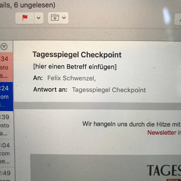 es ist zu warm zum news&shy;let&shy;ter schrei&shy;ben. #check&shy;point #vor&shy;la&shy;gen&shy;tex&shy;te