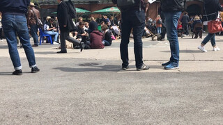 ich mag es sehr gerne auf dem hof der #rp19 zu sitzen und die verschiedenen geh- und steharten zu studieren.