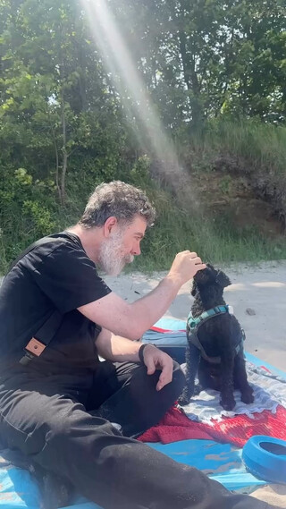 felix, frida und ich an der ostsee